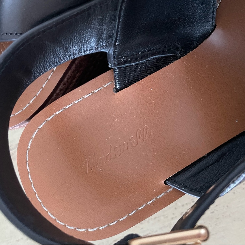Madewell The Amee Wedge Sandal in Black Size 7 M $158 NU912‎ - Picture 10 of 11